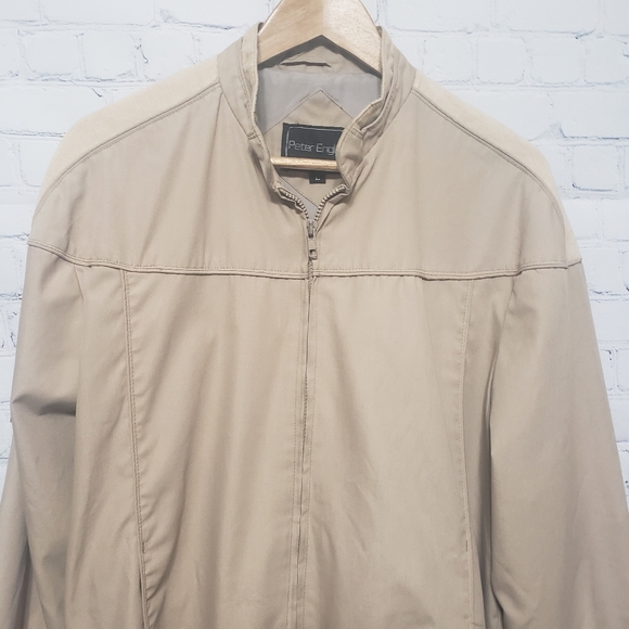 Vintage Men's Peter England Sz L Tan Bomber Jacket - Picture 8 of 13